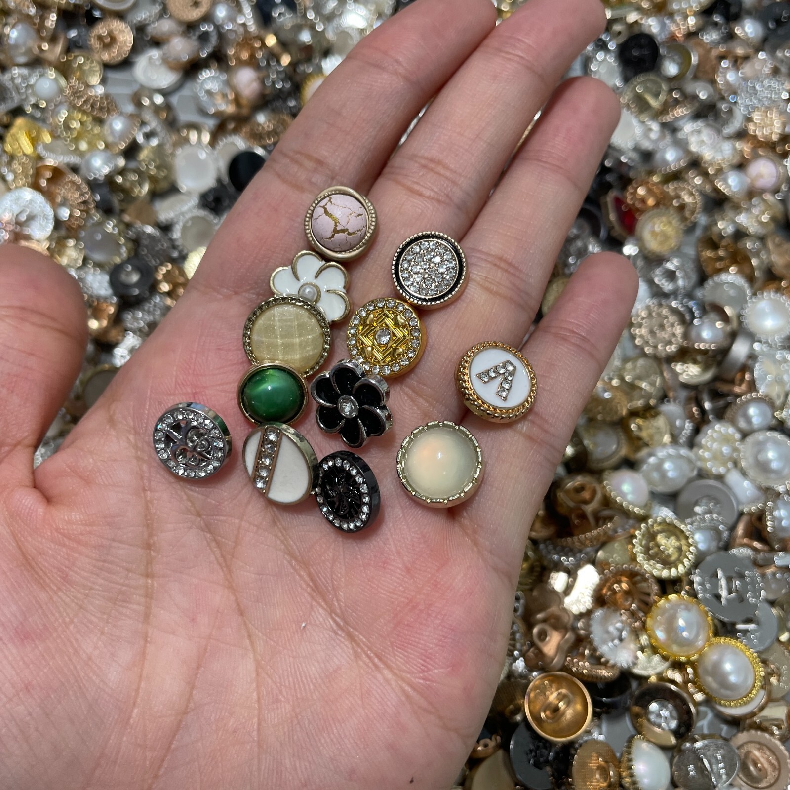 2nd Half /50p Vintage-now Costume Jewelry makeing Lots button Read Description