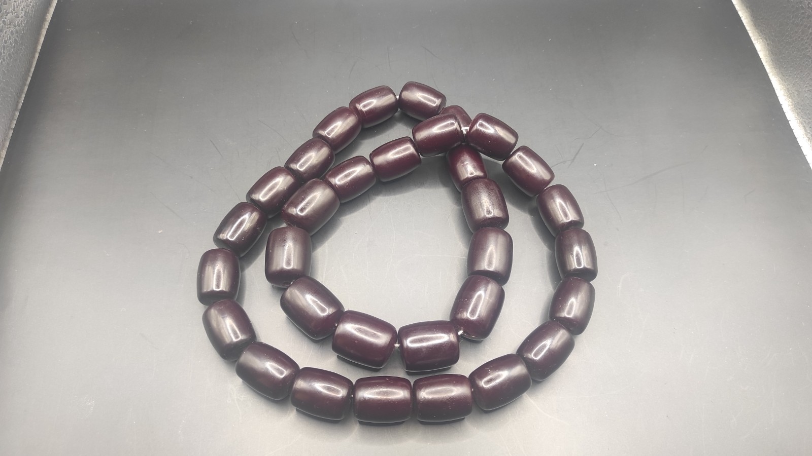 183 grams Faturan Cherry Amber Bakelite Beads Necklace