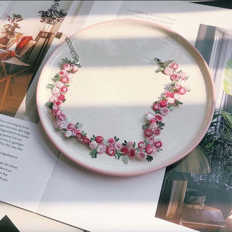 Korean Sweet Flower Lace Choker Necklace – Vintage Clavicle Wedding Jewelry Gift