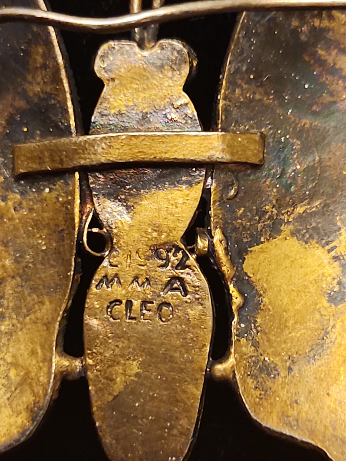 1992 MMA Cleo Butterfly Brooch Enamel Figural Pin Marked MMA Cleo