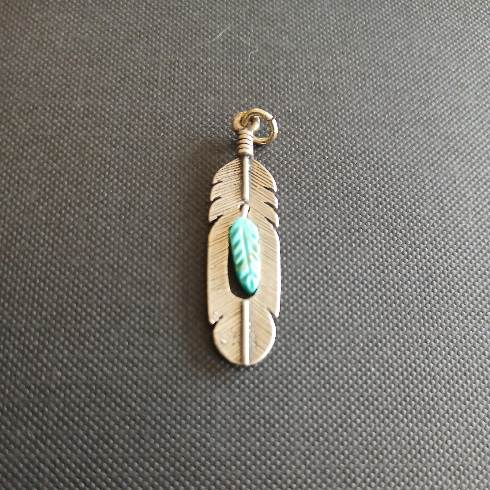 Sundancer Jewelry Co Turquoise Silver Feather Pendant SJC