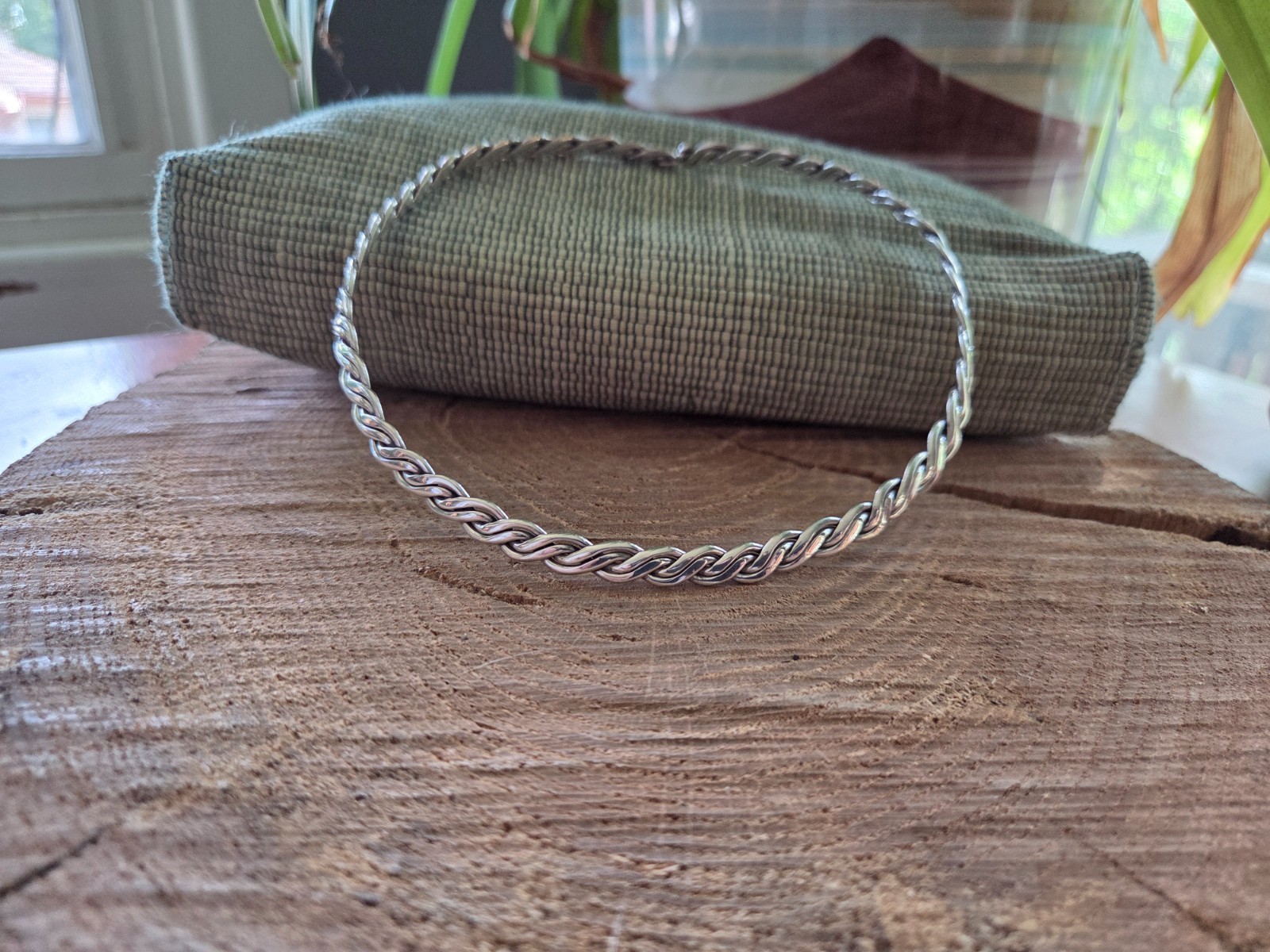 VTG Mexico 925 SS Braided Collar Cuff Necklace