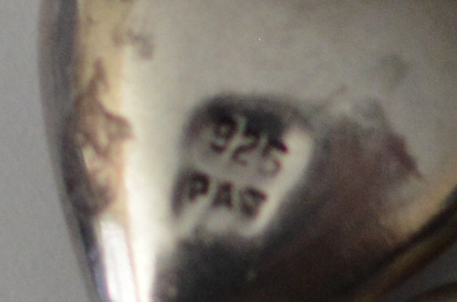 Signed PAJ 925 repousse multiple heart charms necklace 58 grams 24 inches long