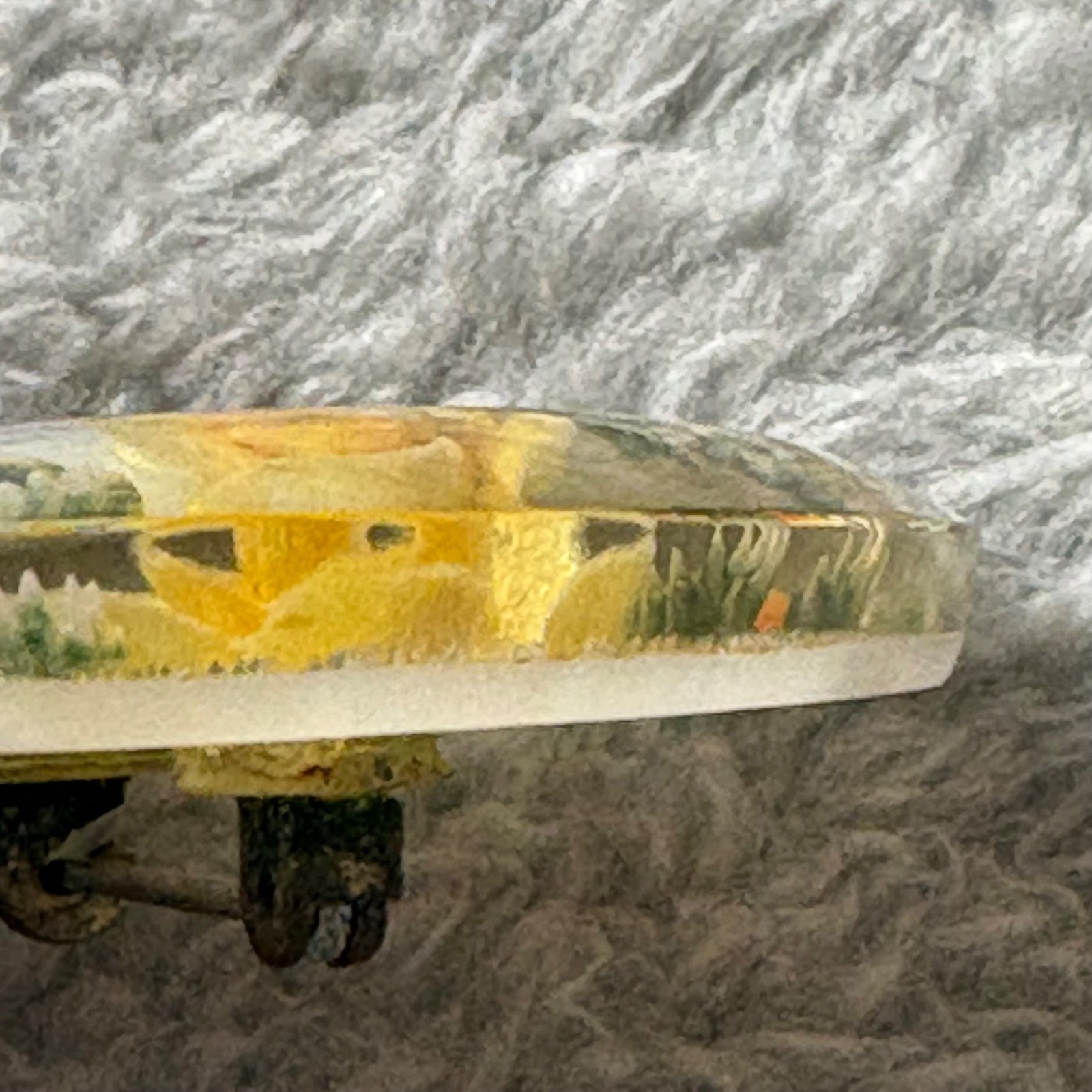 Vintage Unbranded Lucite Pin Brooch Floral Roses Yellow Orange