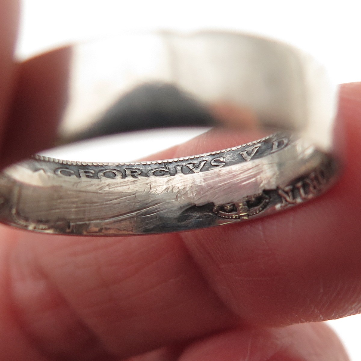 925 Sterling Antique 1911-1936 Australia 1 Florin – George V Coin Ring Size 9.75