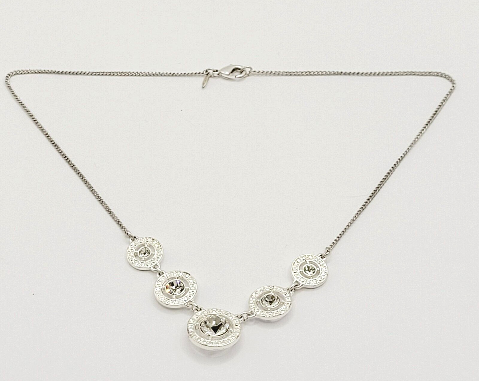 Avon NRT Professional Sparkling Rhinestone Silver Tone Metal Vintage Necklace