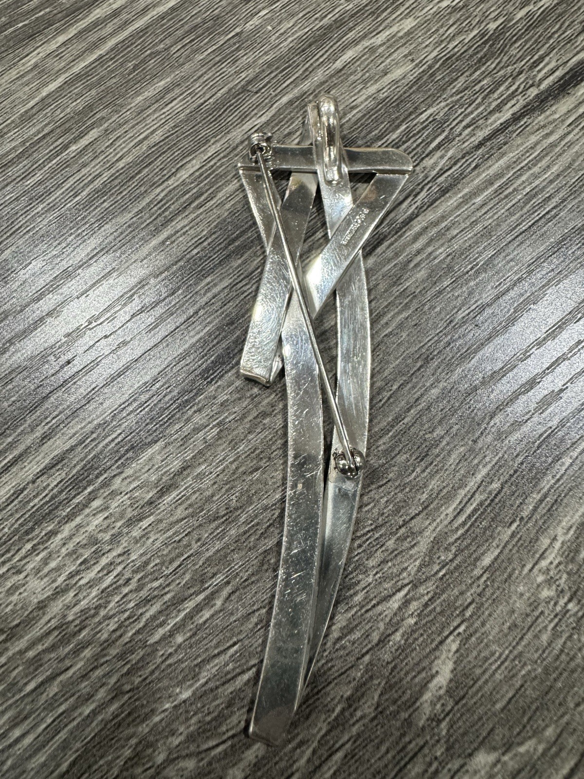VINTAGE STERLING SILVER MODERNIST LARGE STAR BROOCH AND PEDANT