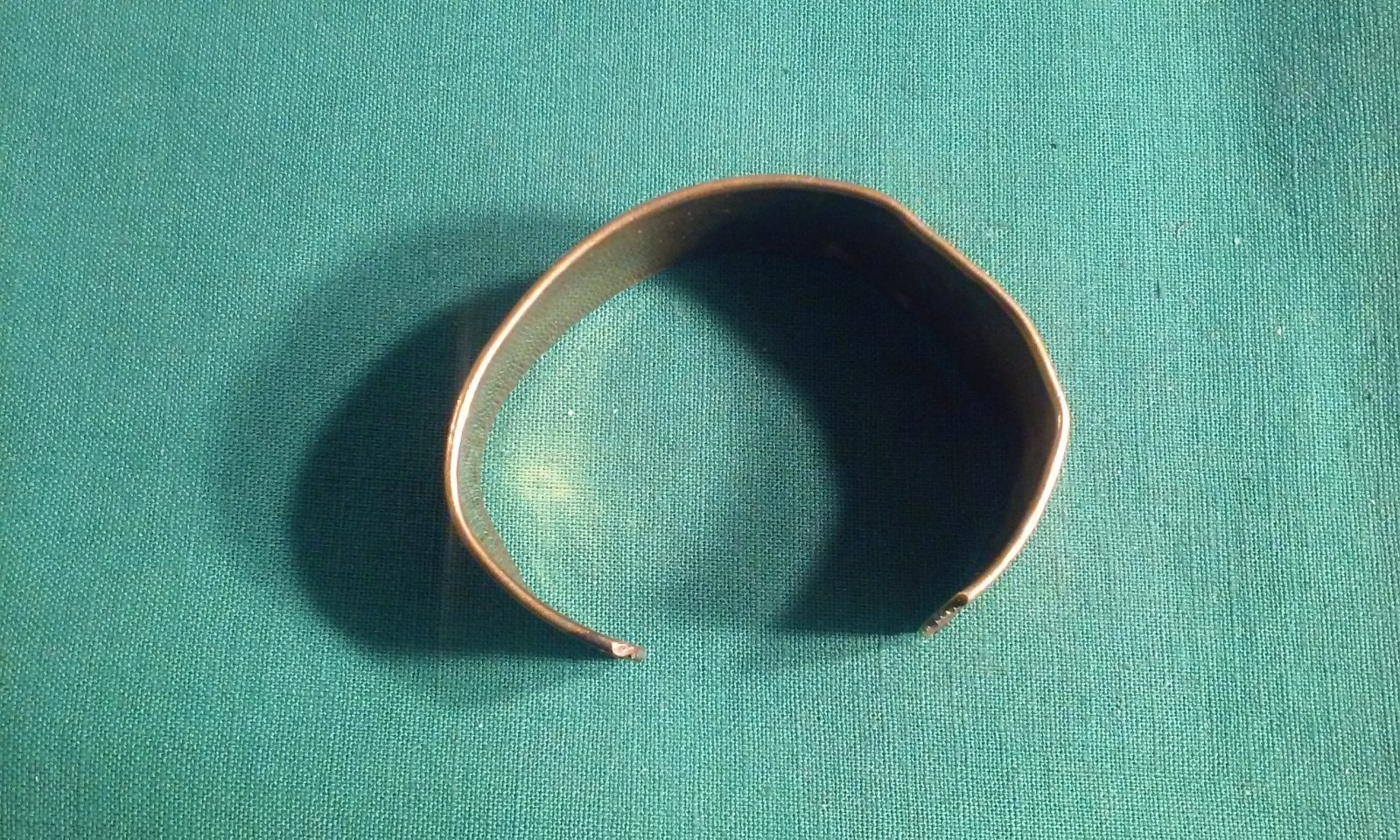 Retro 1970s Crafted Brass & Copper Chain-Like Adjustable Cuff Bracelet Gold-Tone