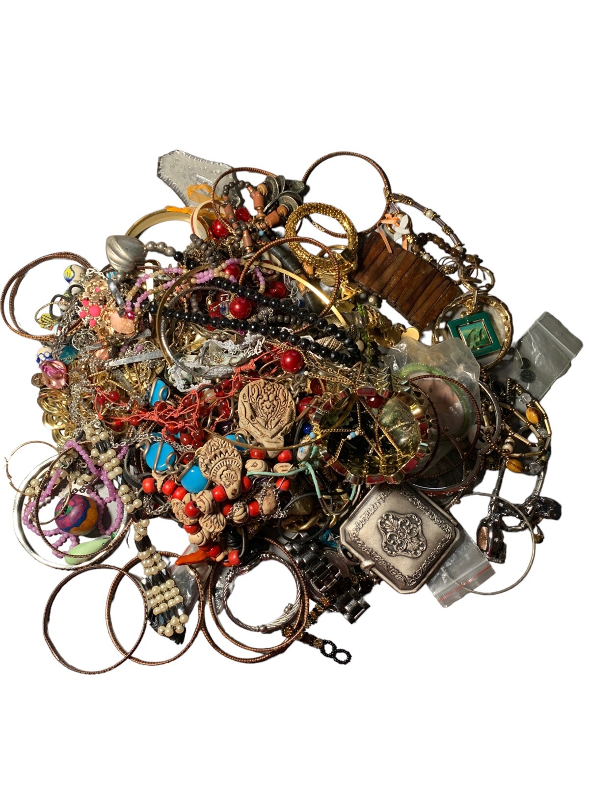 Vintage / Modern Repair Repurpose Grab Bag Costume Jewelry Arts Craft 1 lb Lot