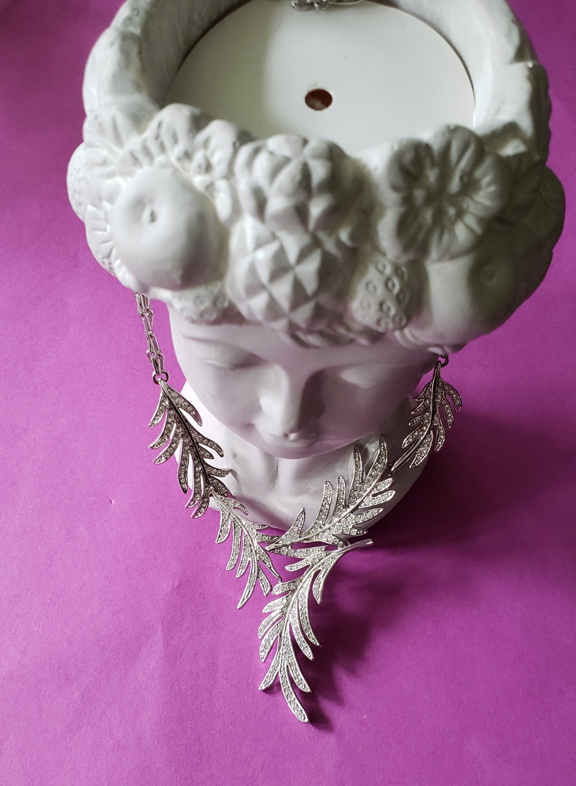 VTG High End 90s givenchy IMPORTANT crystal Y Drop Necklace Perfect For BRIDAL