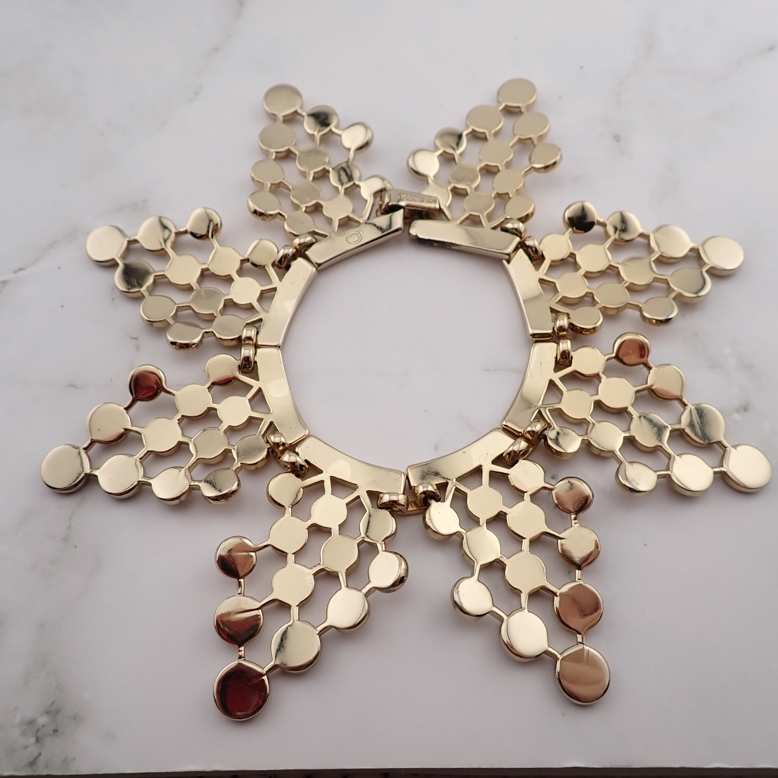 VTG Rare Monet 1954 Portico Starburst Mini Disk Triangle Necklace Bracelet Set