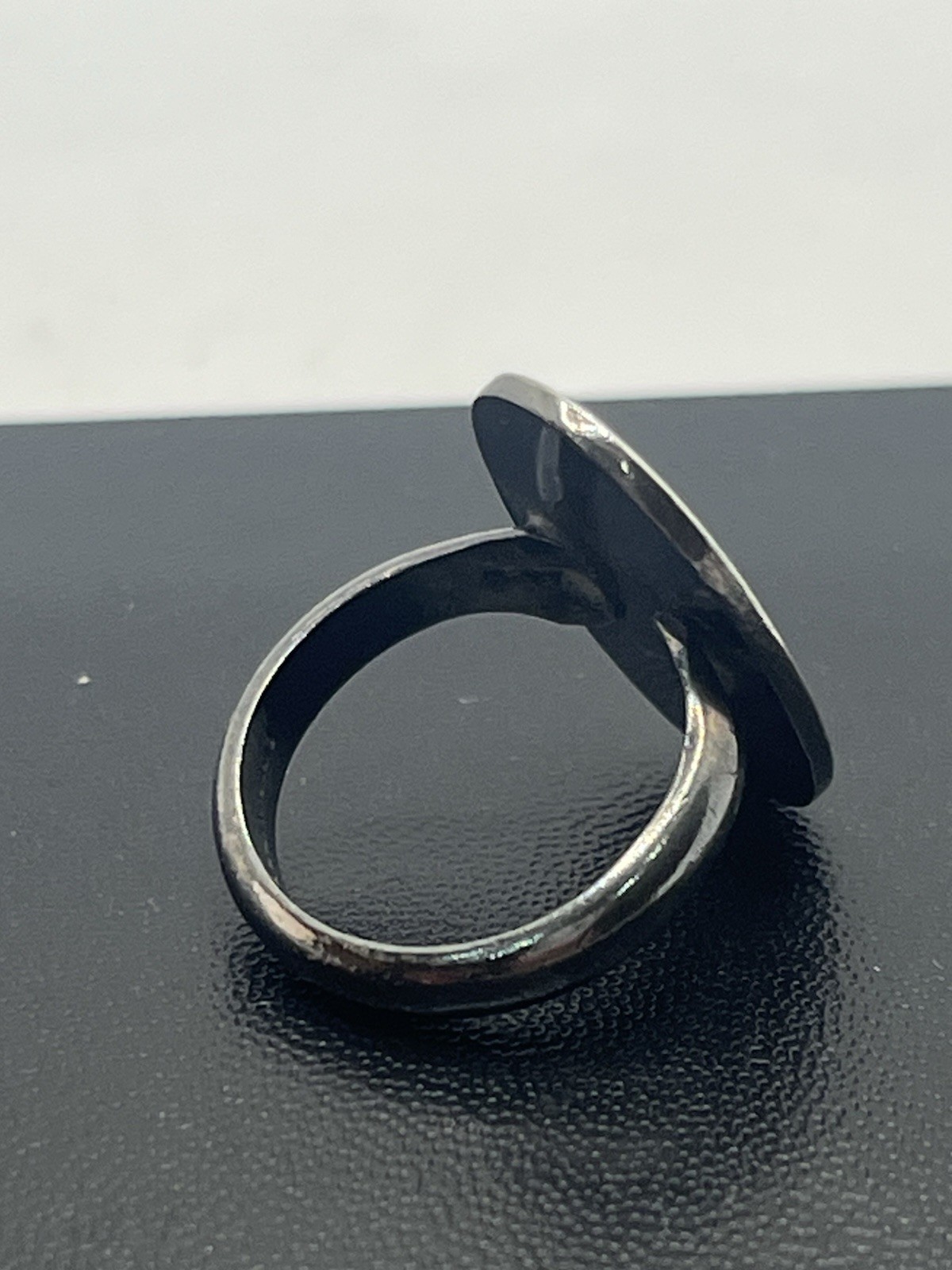 Sterling silver monogrammed signet oval ring size 5 vintage