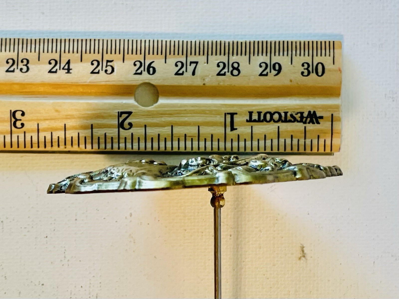 Vintage Victorian Style Repousse Gilt Brass Marie Antoinette Hat Pin Hat Pin
