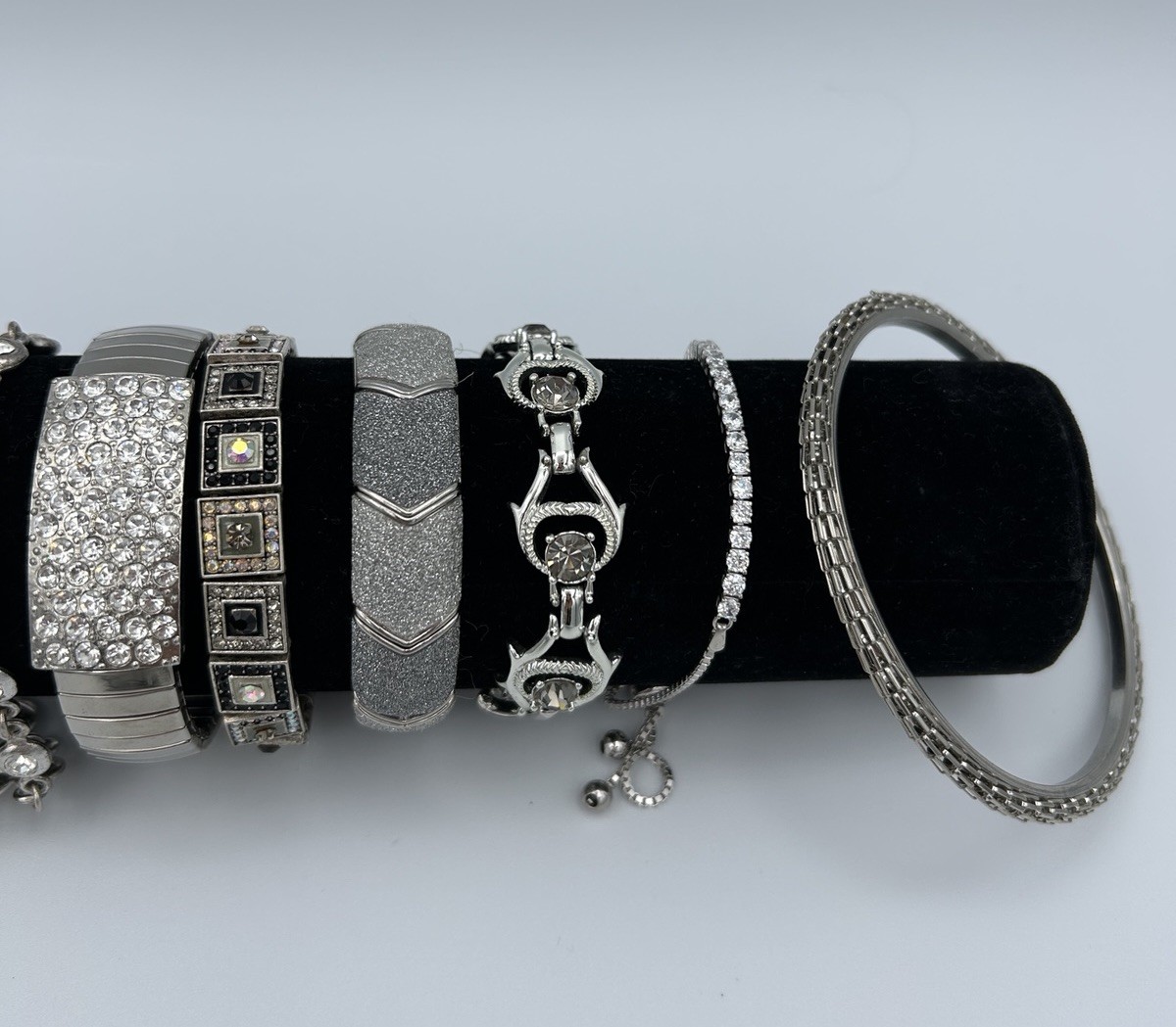 Vintage Rhinestone Crystal Sparkle Bracelets Lot Of 11 Various Styles