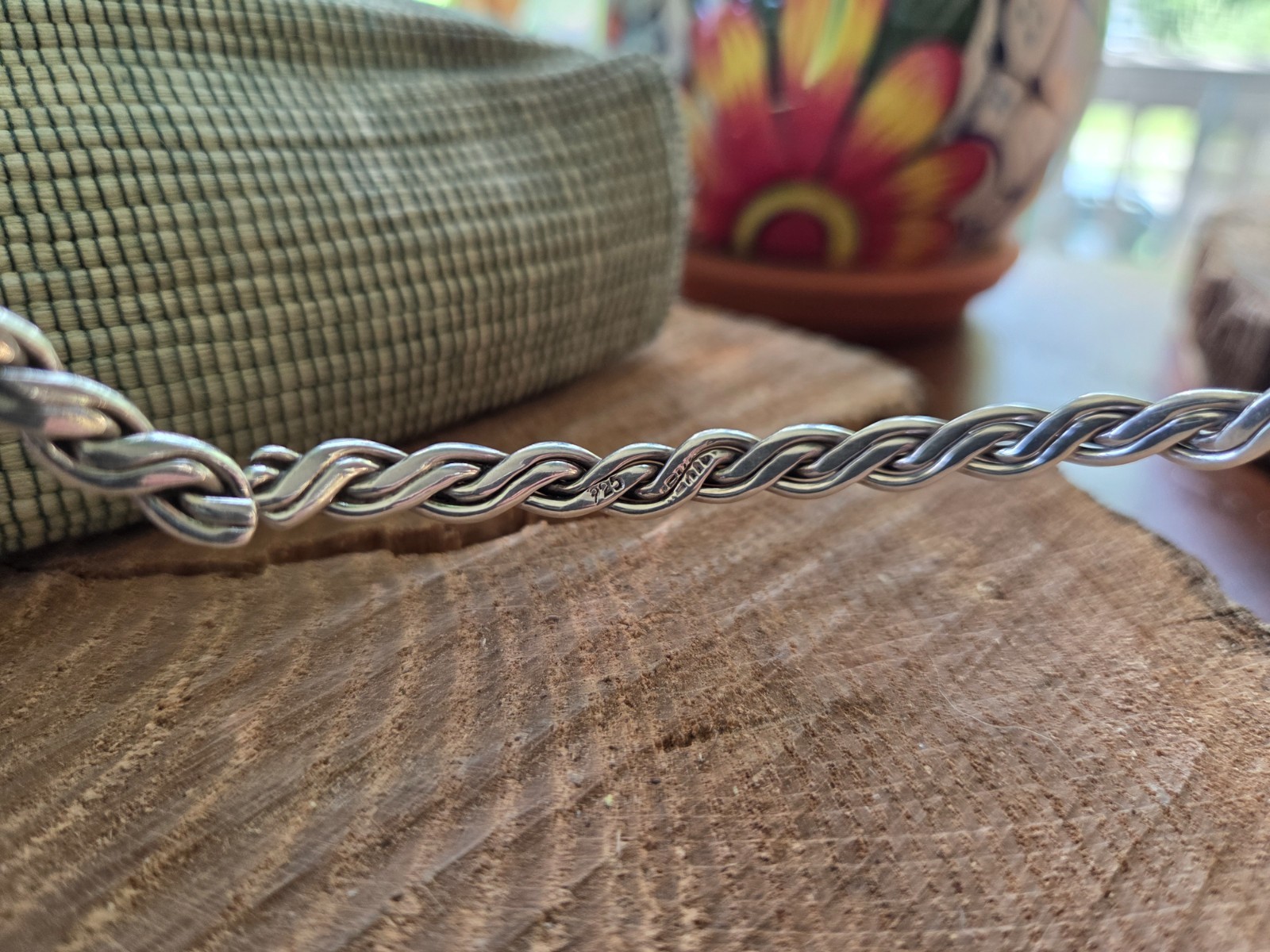 VTG Mexico 925 SS Braided Collar Cuff Necklace