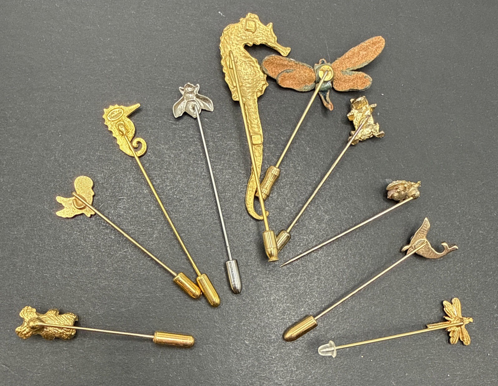 Lot Of Stick Pins – Animals And Bugs Seahorse Seal Dragonfly Frog Duck Bee J57