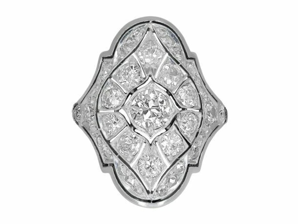 Mid-Century Style 1.95CT Excellent Round Cubic Zirconia Antique Edwardian Ring
