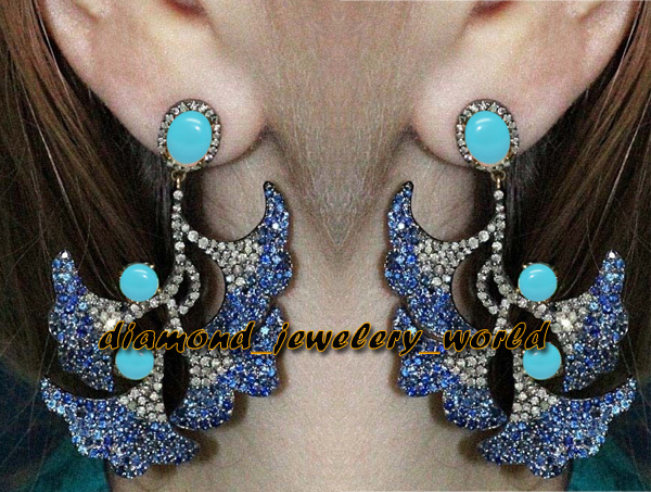 Vintage 2.35ctw Rose Cut Diamond Gemstone Studded Silver Amazing Earring Jewelry