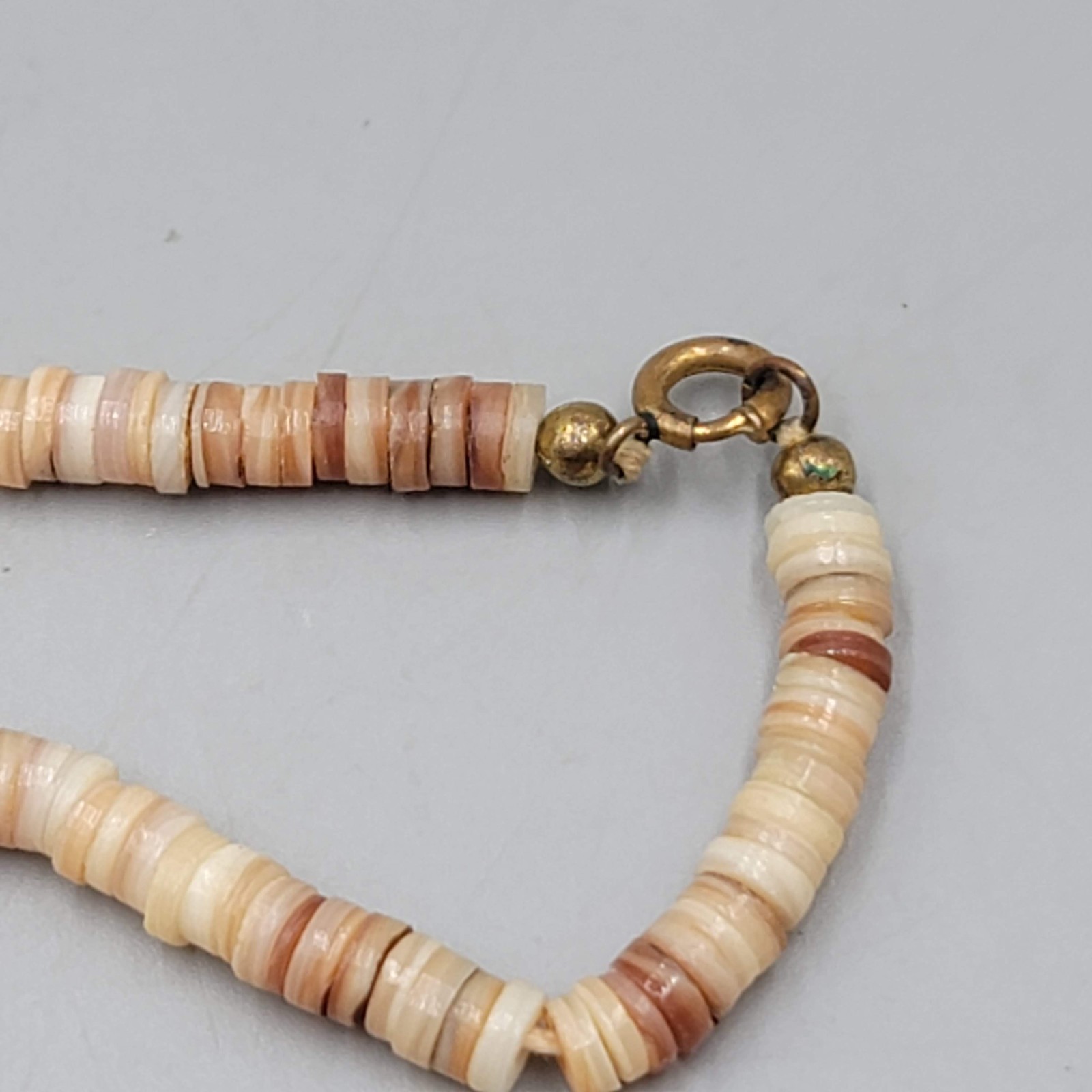 Vintage Dyed Shell Beads Necklace Statement Multicolor 20 in
