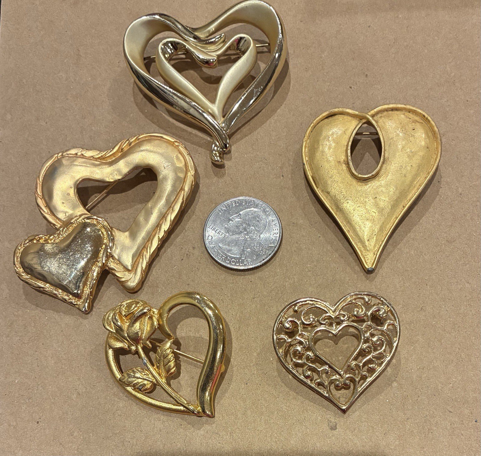 Heart Brooch Lot
