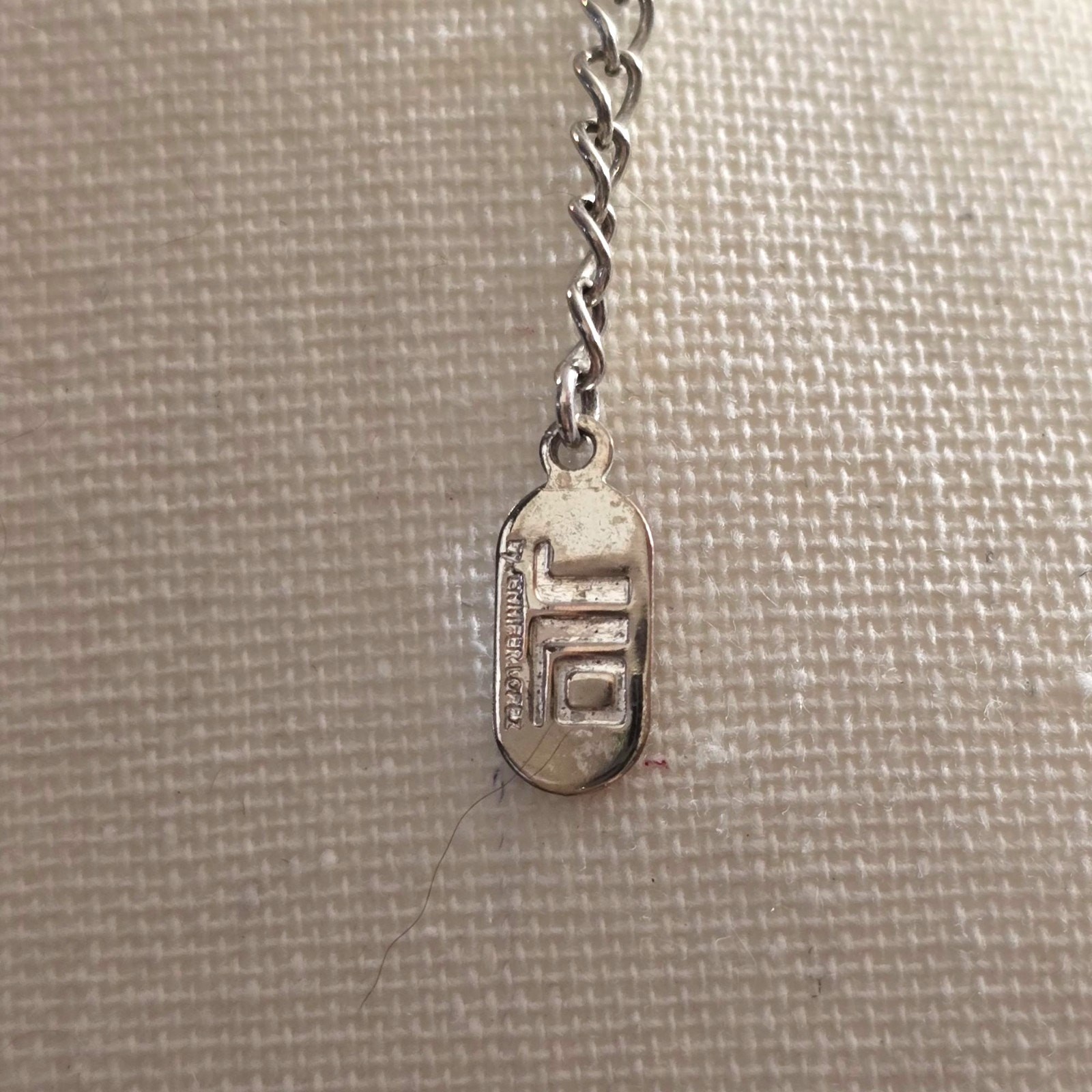 Necklace Crystal Pendant Square Shaped Signed JLO Silver Tone 18″ L SKU 2239