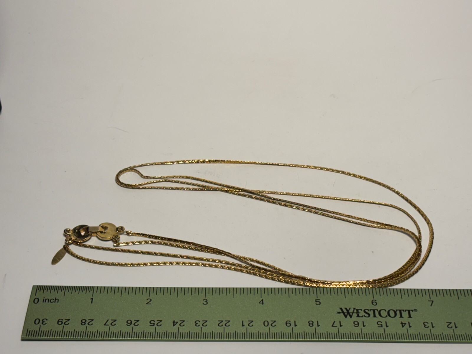 Necklace Long Multi Layer Chain Gold Tone Signed Interesting Large Clasp