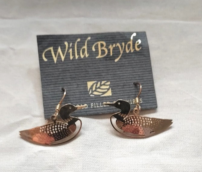 Vintage New Wild Bryde Loon Earrings Gold Tone Metal NO Signed