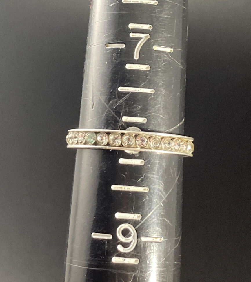 ATI 925 Rhinestone Ring Size 8 Signed Fine Taiwan