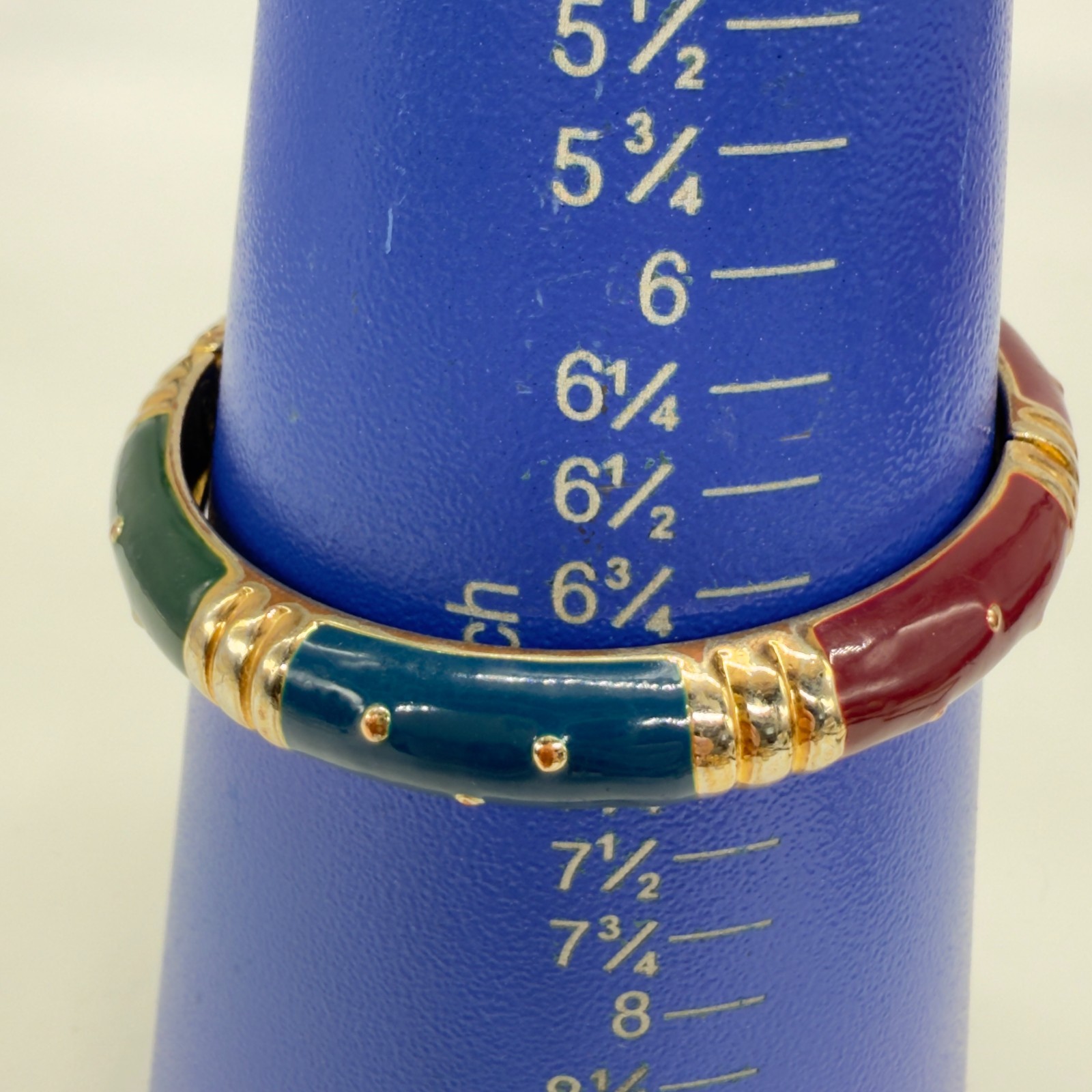 VintageBangle Bracelets Lot of 2 One Joan Rivers One Unsigned Blue Green Enamel