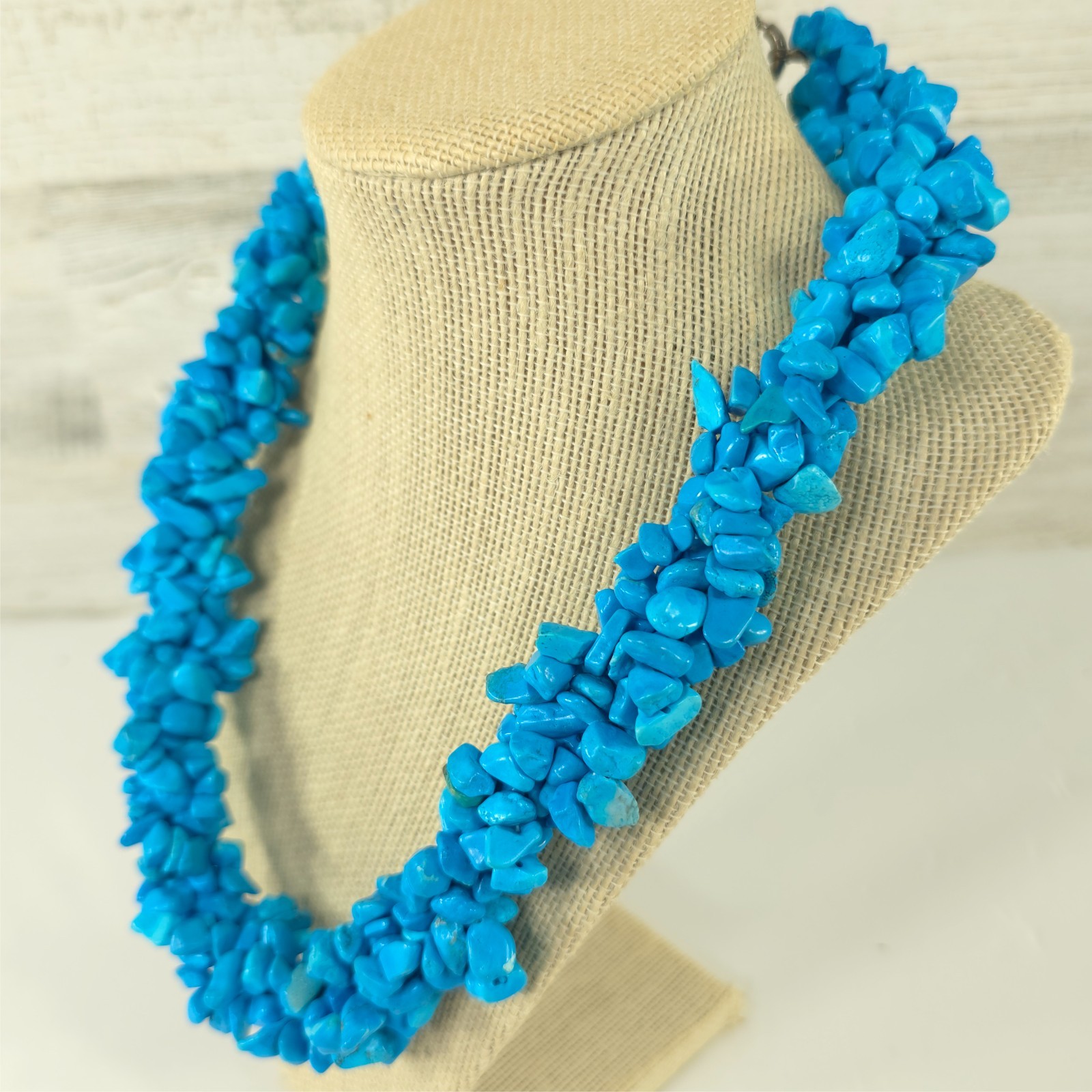 VINTAGE CAROLYN Pollack Sterling Silver .925 BLUE Turquoise Necklace 21 in *EUC*