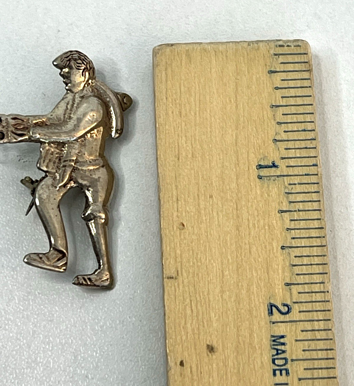 Sterling Silver Chatelaine Brooch Man Donkey Mexico 1940’s 2-Part 16grams