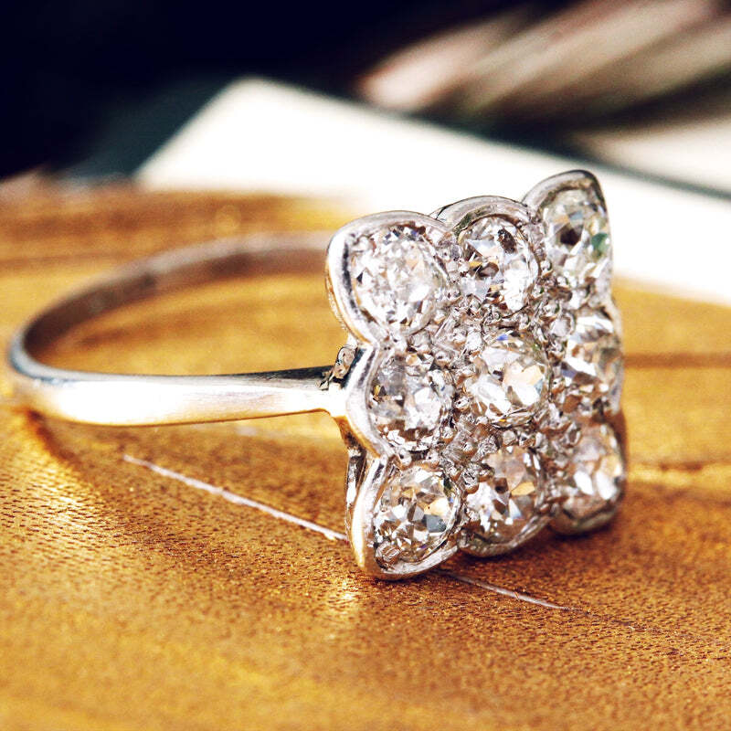 2.30CTW White Round Cut Simulated Diamond Antique Style Art Deco 925 Silver Ring
