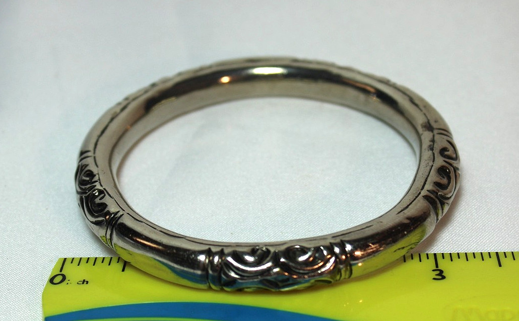 33.6g Vintage Deco Sterling Silver 925 Plated Chinese Rattling Bangle Bracelet