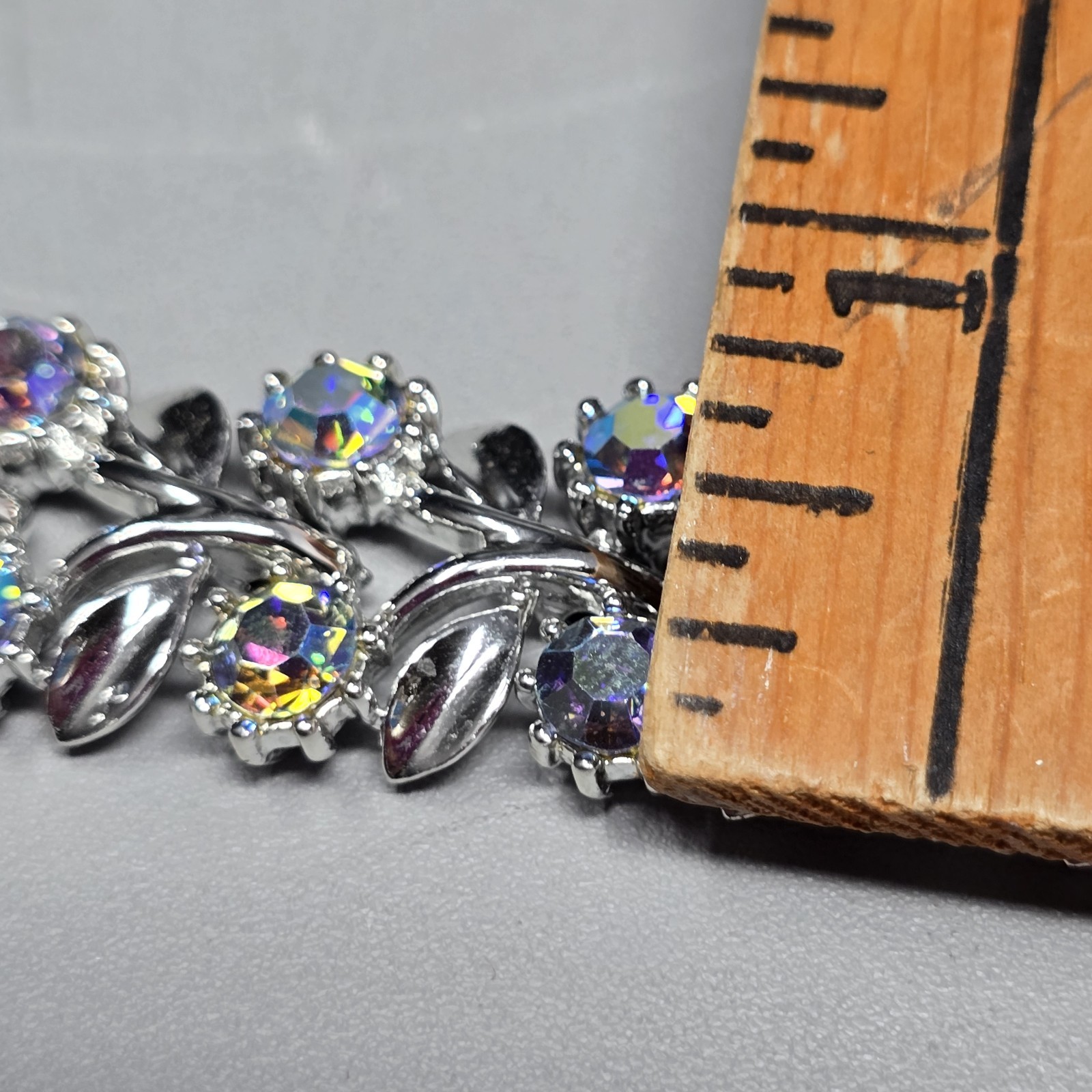 Jewelery Set Parure Necklace Bracelet Earrings AB Rhinestones Pierced EARS