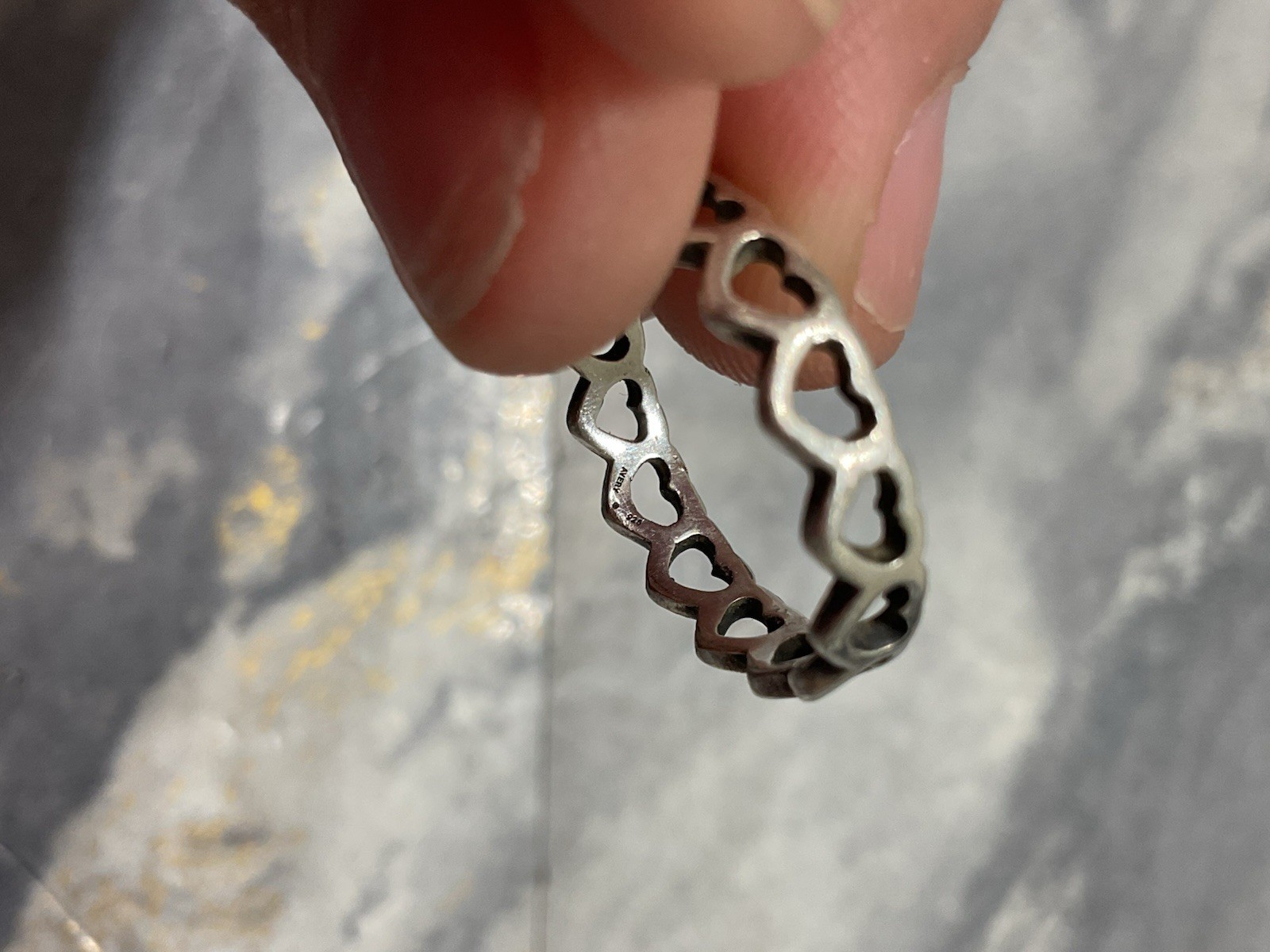 James Avery Retired Eternal Hearts Band Ring 925 Sterling Silver Size: 7/5