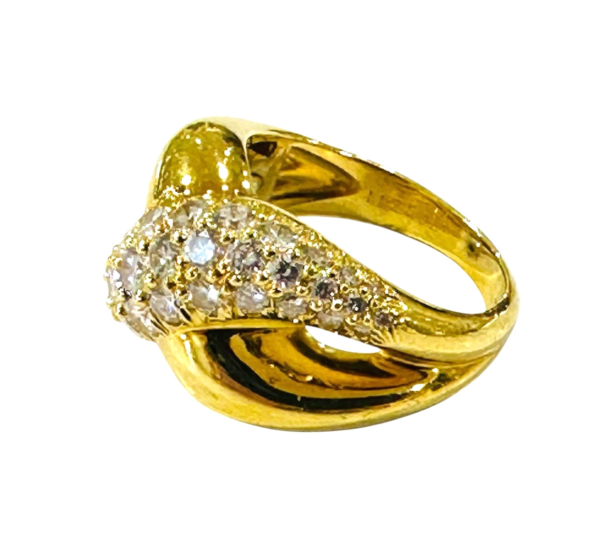 Kurt Wayne 1.50 Carat Paved Diamond 9.6 Grams 18k Yellow Gold Ring 6