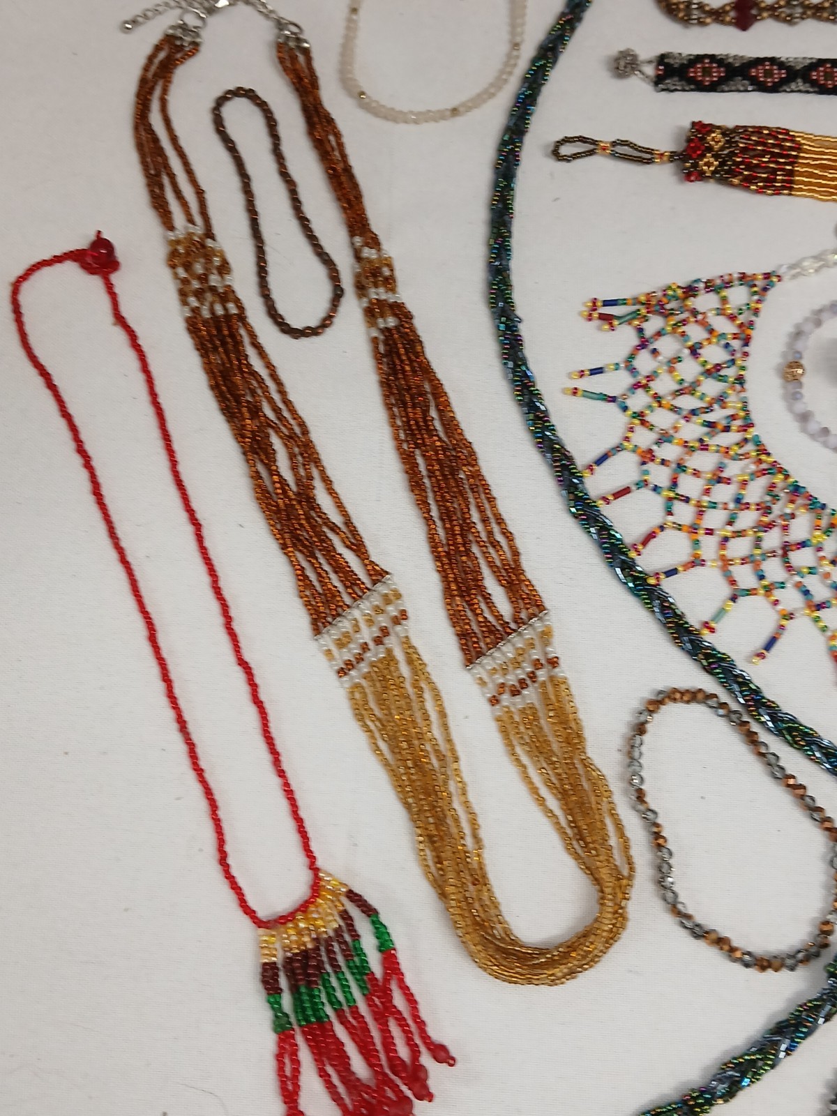 Vintage & Contemporary Lot Seed Bead Jewelry 17 Pieces (#300)