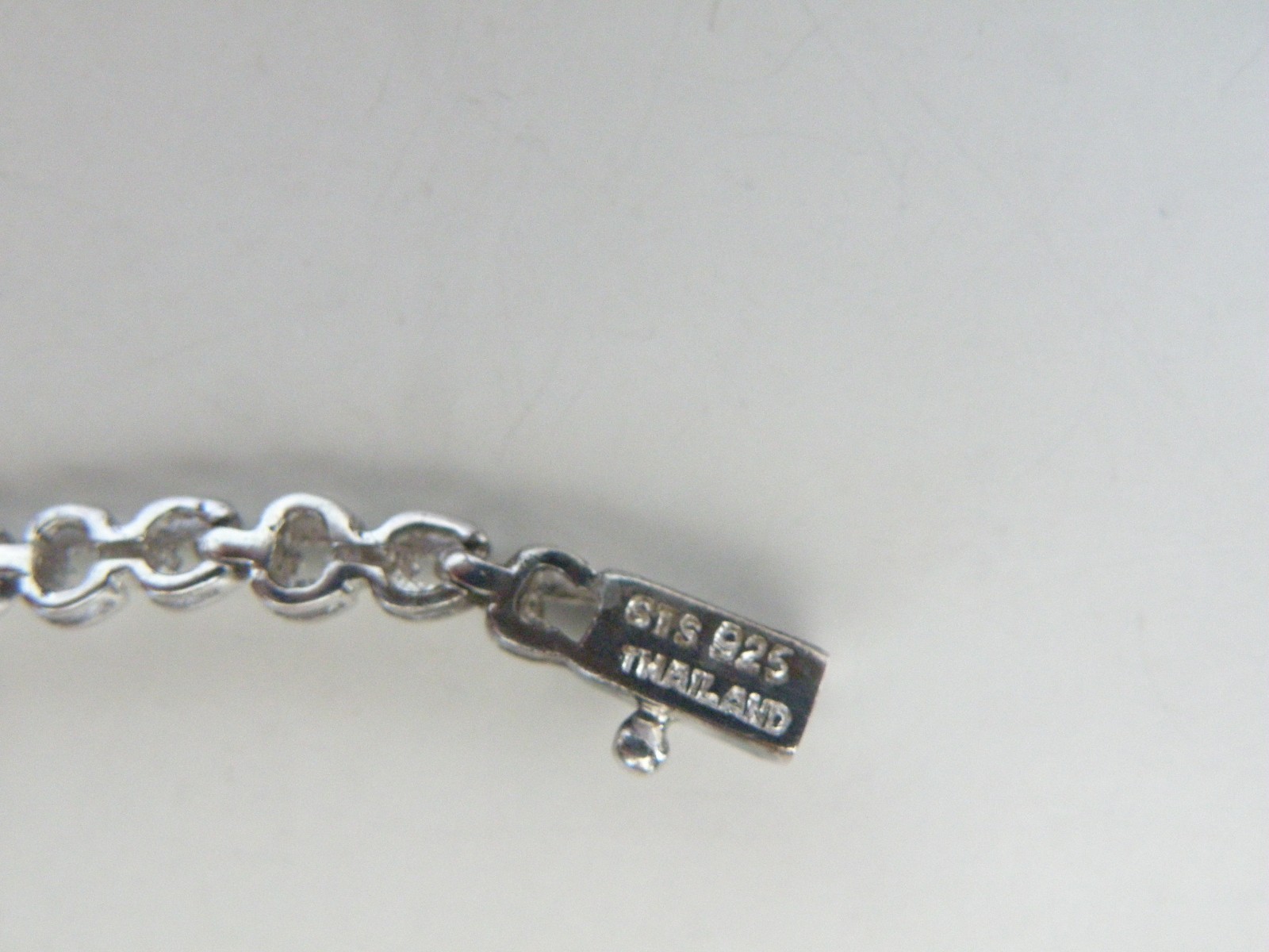 Vintage Sterling Silver 925 Natural Iolite Link Chain Tennis Bracelet Fits
