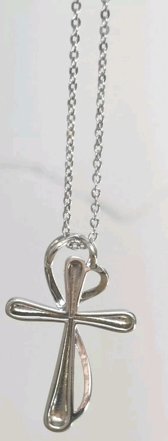 Cross Necklace/ Marked S925 On Tag_ Silver _ Gold Tone