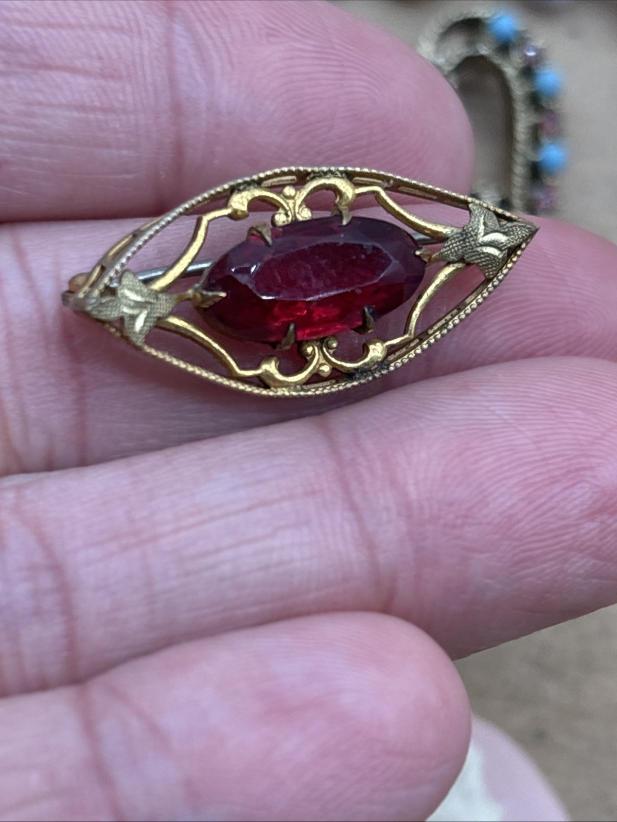 VTG Estate Jewelry Gold/Silver Tone Cameo Rhinestone C-Clasp Some Signed NICE 20