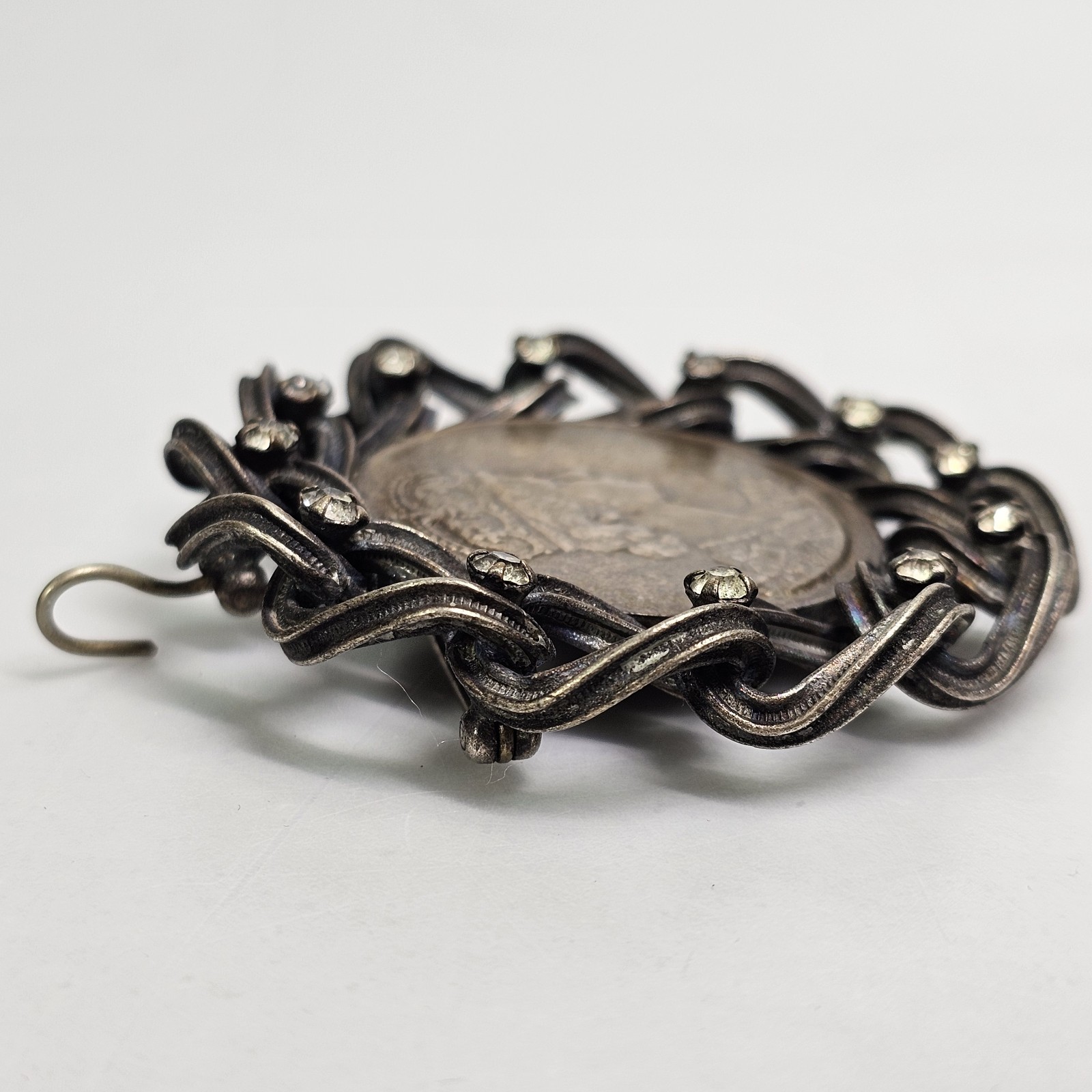 Vintage Queen Elizabeth Coronation Brooch Coin 1953