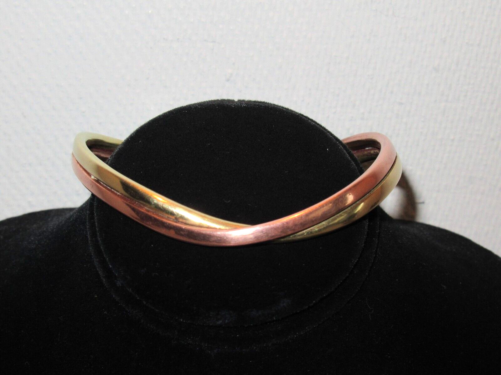 Vintage Copper & Brass Open Twisted Cuff Bracelet