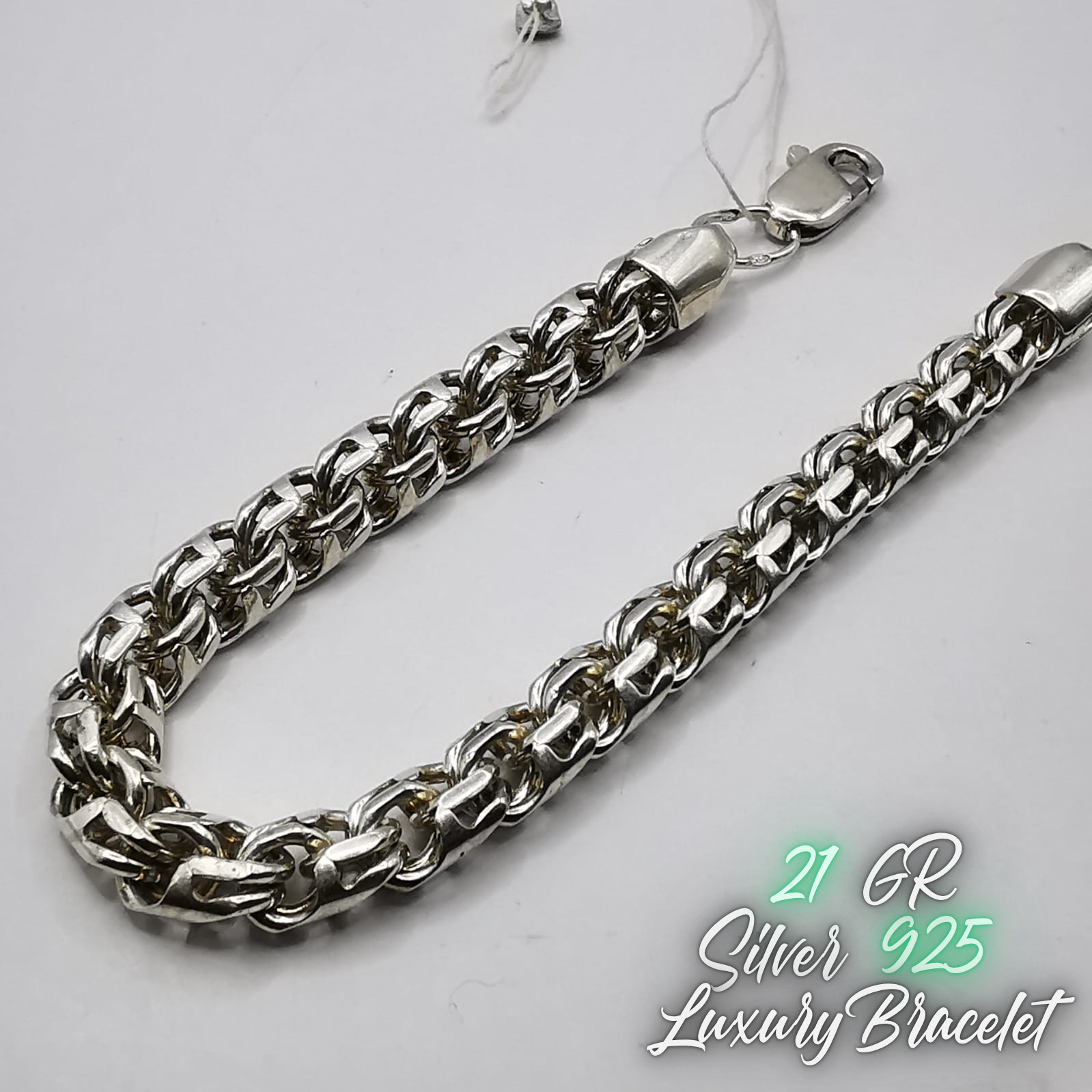 Vintage Fine Unique Bracelet Cable Link Chain Solid 925 Silver Sterling Men Gift