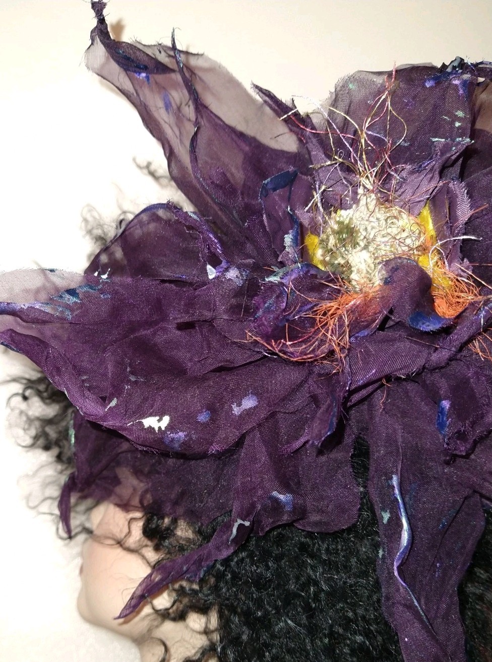 Brooch Large Purple Silk Costume Brooches & Pins Hair Clip Accessories Jewelry