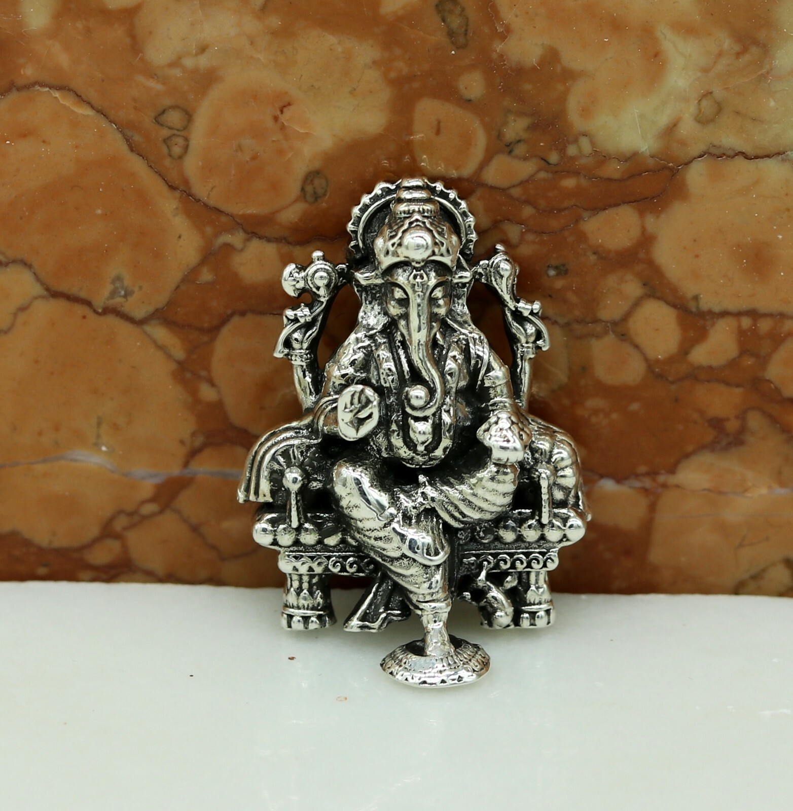 925 sterling silver Lord Ganesha statue, figurine, puja article home temple su02