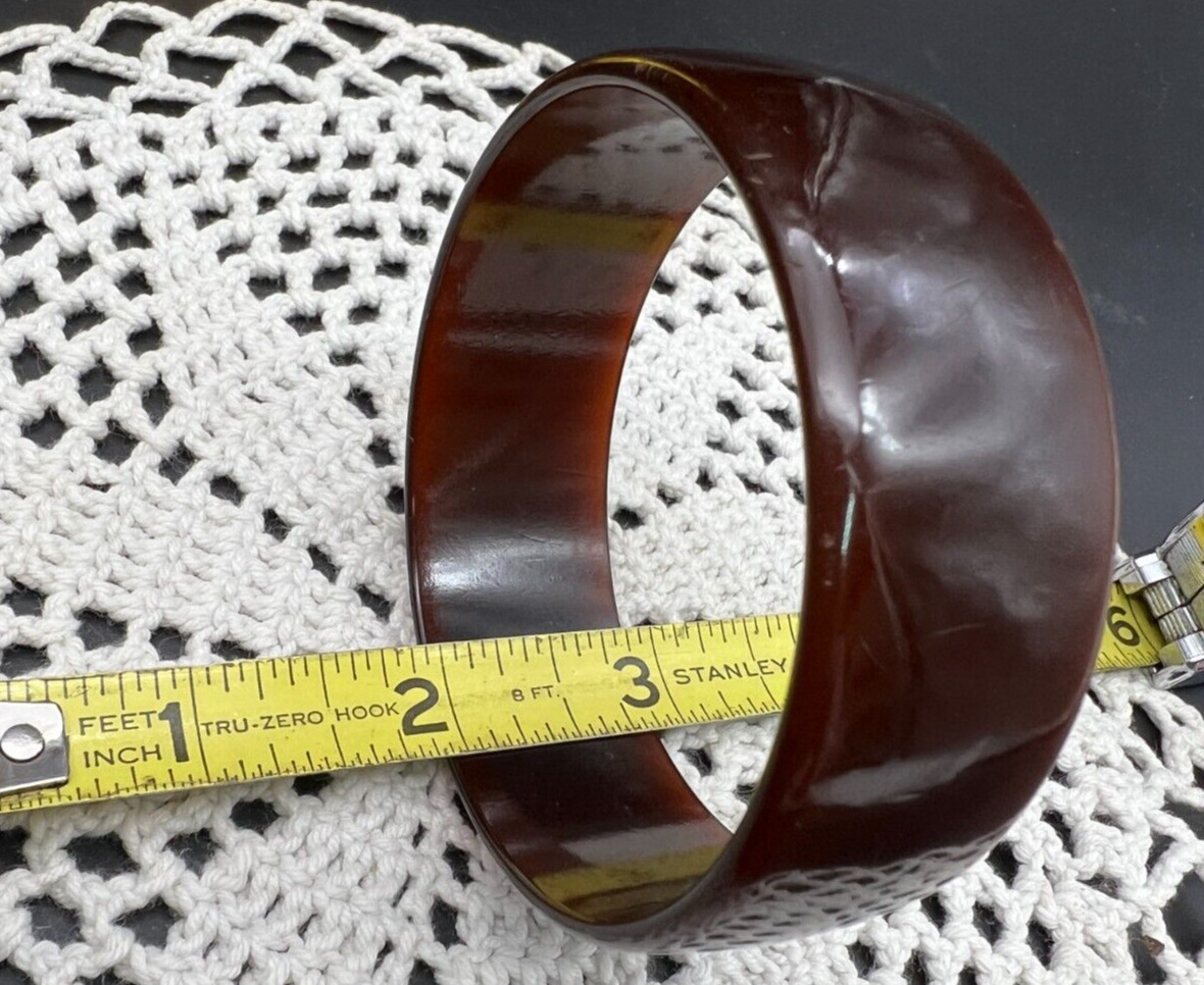 Vintage Burgandy Bakelite Bangle Bracelet Tested 30g