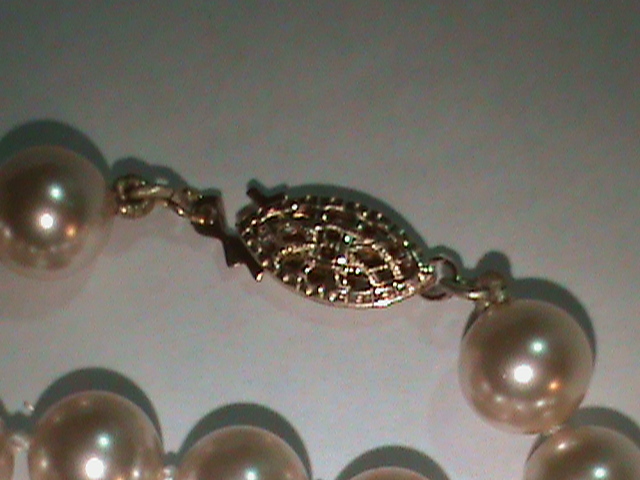 Vintage Majorca Pearl Necklace G.F. Filigree Clasp 30 Inch 6 mm Pearls Orig. Tag
