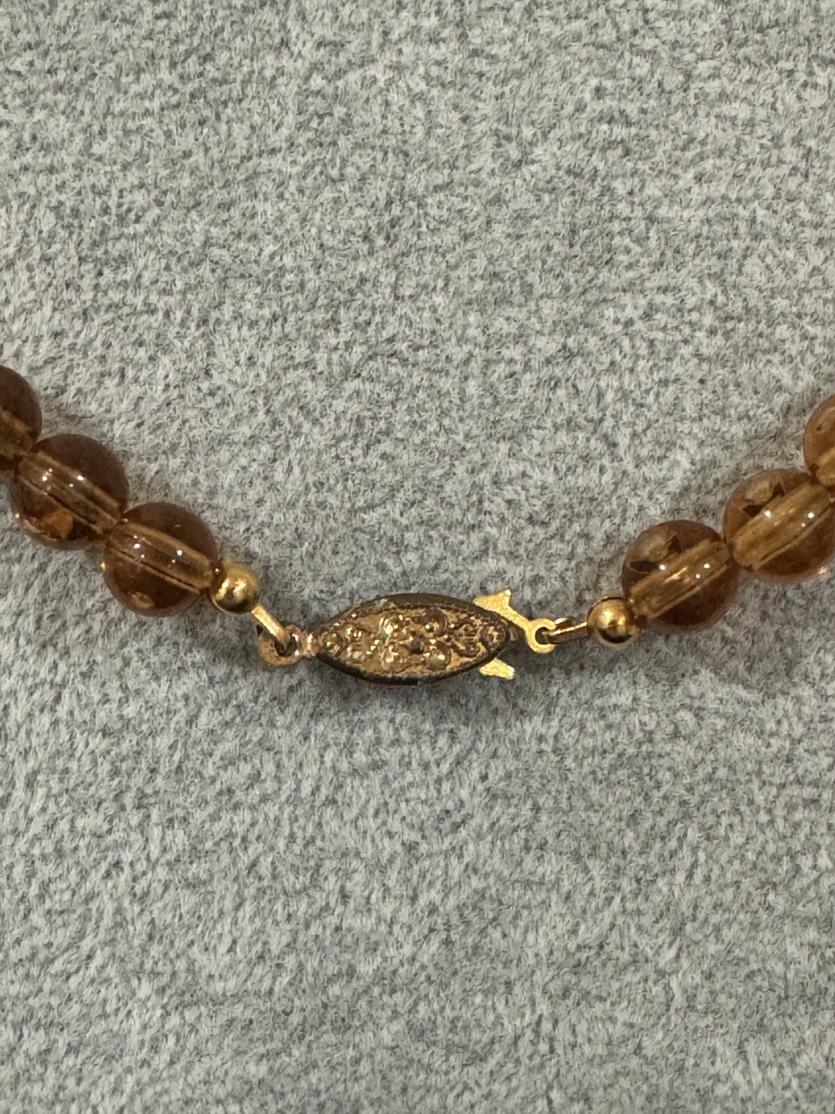 Stunning Amber Lucite Graduated Beaded 1960’s Necklace