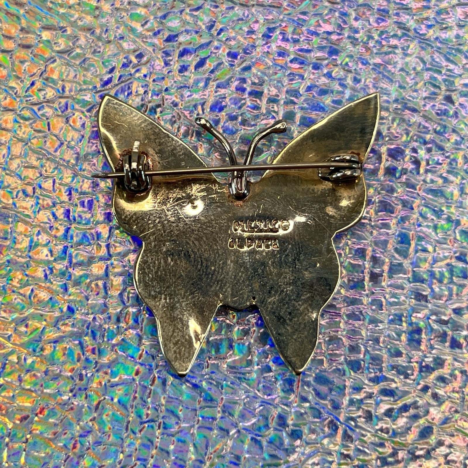 MEXICO Abalone BUTTERFLY PIN BROOCH Alpaca Silver