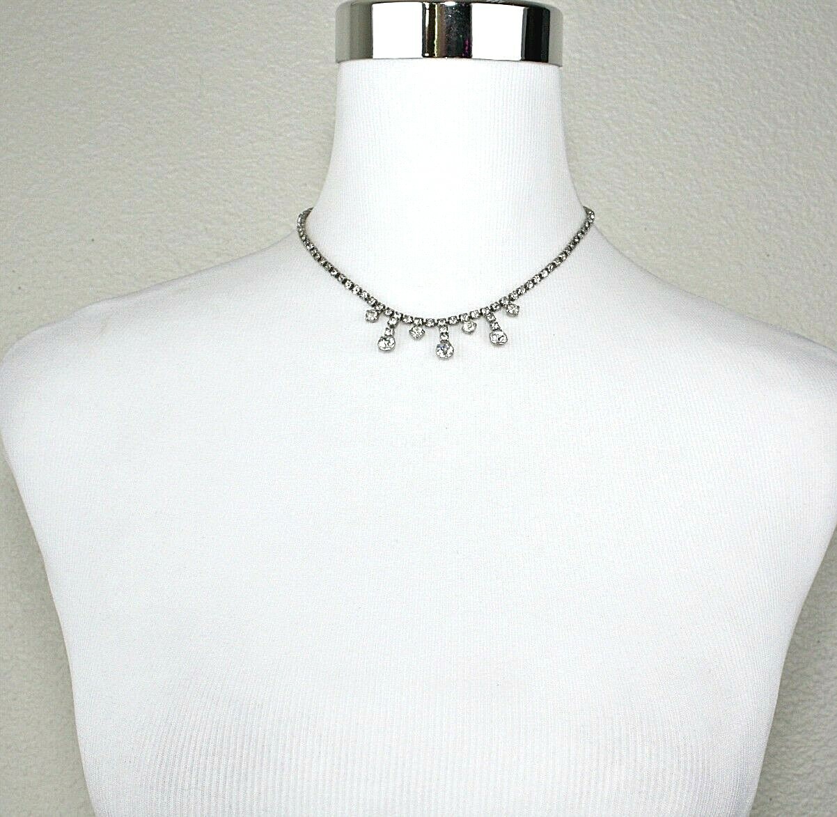 VTG Rhinestone Necklace / Choker Party Prom Bridal Jewelry ~ ESTATE Gift For Her